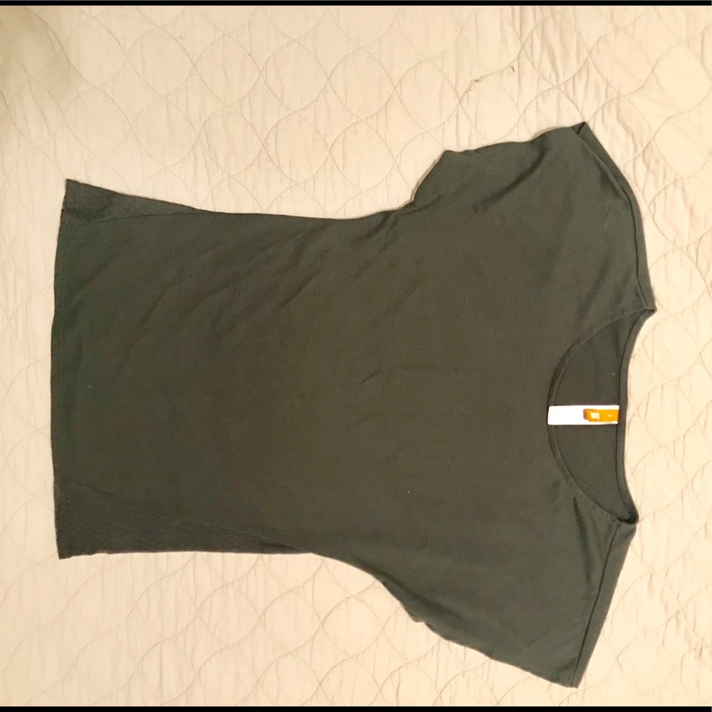 Gray burnout back design Lucy T-shirt.